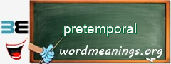 WordMeaning blackboard for pretemporal